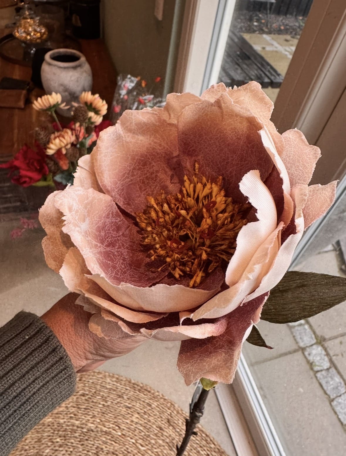 Peony lys rosa h 56 cm